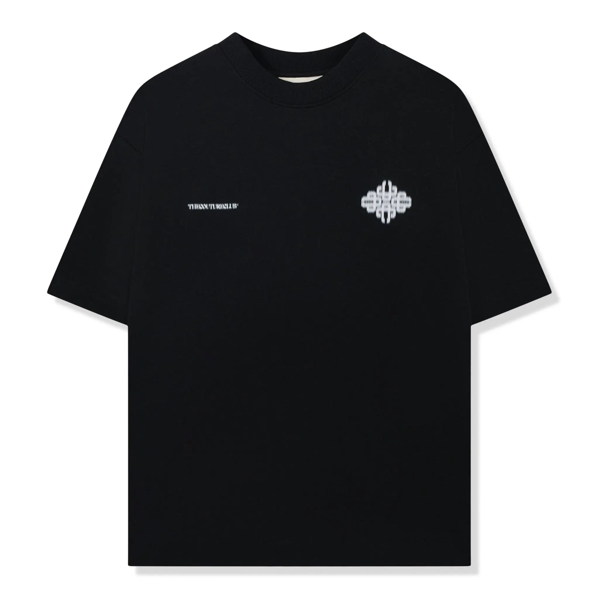 Front View of The Couture Club Motion Blurred Emblem Black T-Shirt